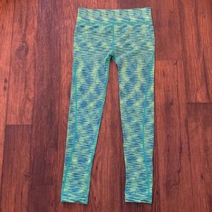 Amazing Sports Leggings Women Size L/XL Green Blue Yoga Running